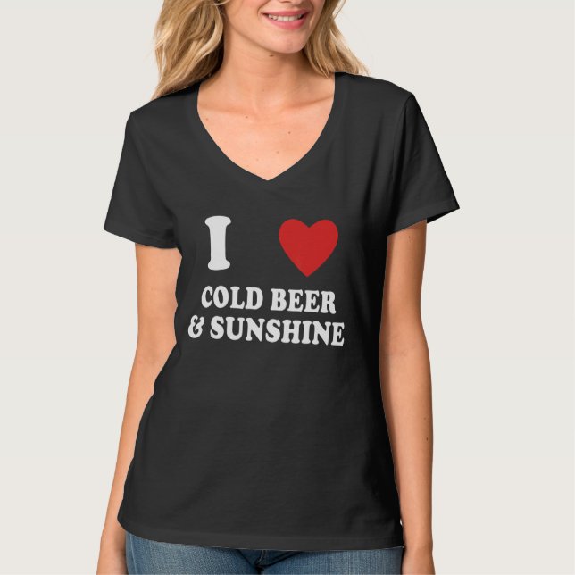 T-shirt J'Aime Le Soleil Et La Bière Froide Bière Froide (Devant)