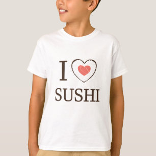 T-shirt J'Aime Le Sushi Pour Les Amateurs De Saumon De Riz