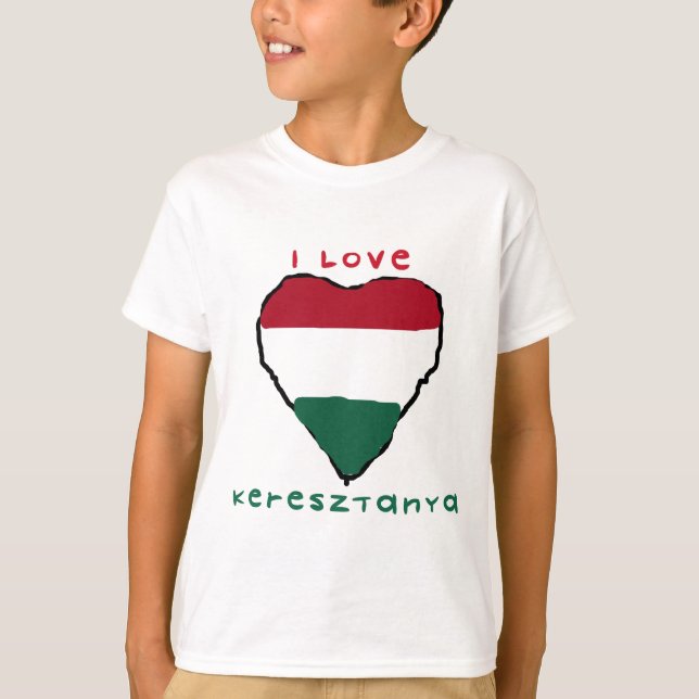 T-shirt J'aime le sweatshirt des enfants de Keresztanya (Devant)
