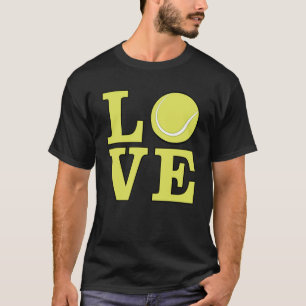 T-shirt J'aime le Tennis - Texte Jaune Clair
