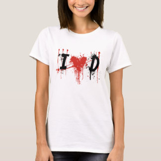 T-shirt j'aime le texte noir de Dexter