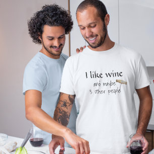 T-shirt J'aime le vin et peut-être 3 autres personnes Humo
