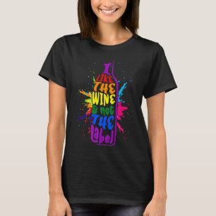 T-shirt J'Aime Le Vin Pas La Fierté Pansexuelle Étiquette 