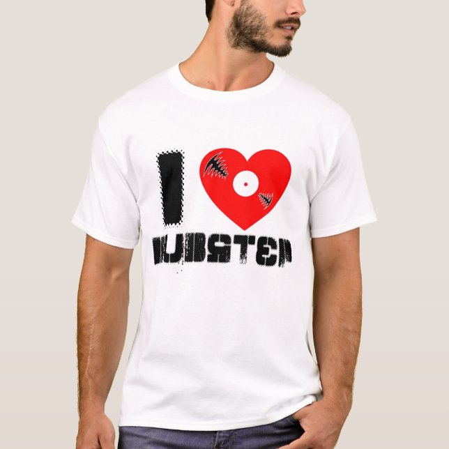 T-shirt j'aime le vinyle de dubstep (Devant)
