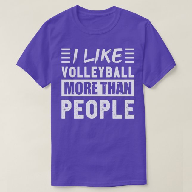 T-shirt J'aime le volley-ball plus que les gens amusants (Design devant)