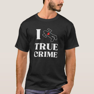 T-shirt J'aime le vrai crime avec le meurtre au crayon et 
