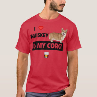 T-shirt J'Aime Le Whiskey Et Mon Corgi Maman Papa Chien Qu