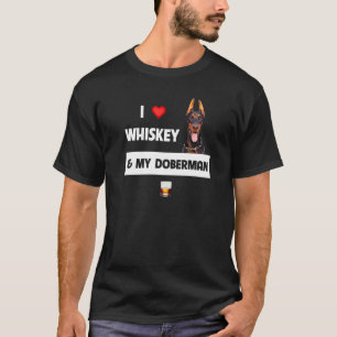 T-shirt J'aime le Whisky Et Ma Maman Doberman Pinscher Pap