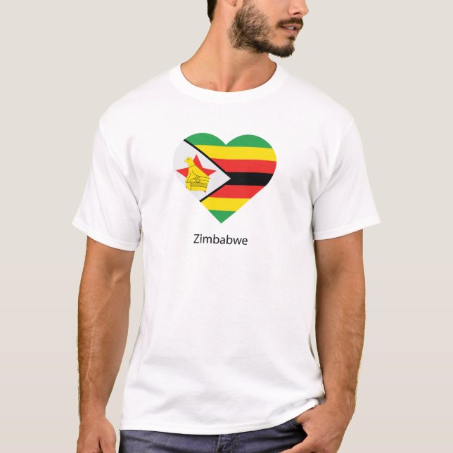 T-shirt J'aime le Zimbabwe (Devant)