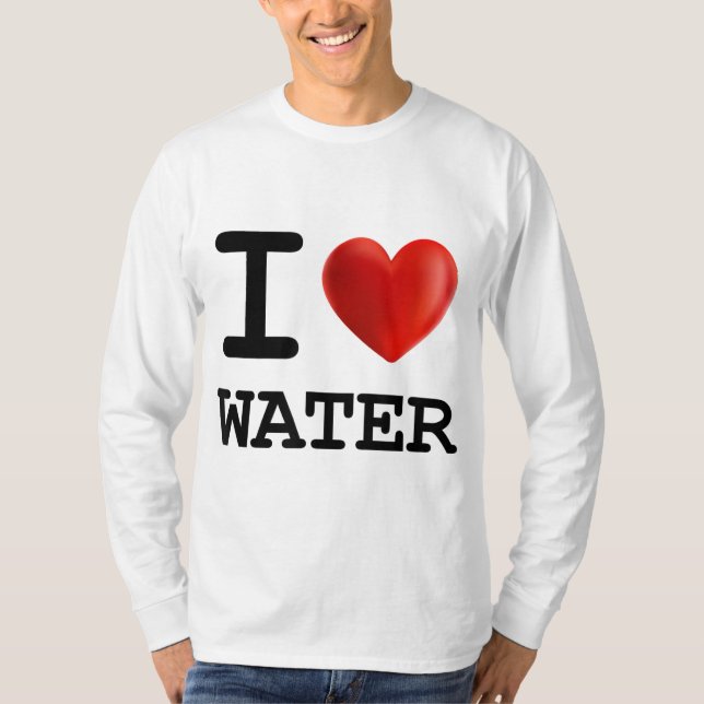 T-shirt J'aime l'eau Boire Boisson Boisson Coeur de boisso (Devant)