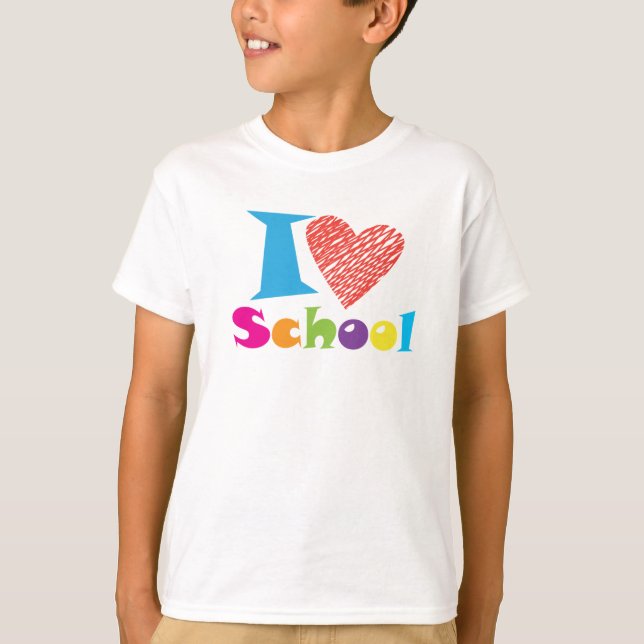 T-shirt J'Aime L'École. Retour à l'école. Diplôme de dessi (Devant)