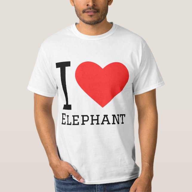 T-shirt J'aime l'éléphant (Devant)