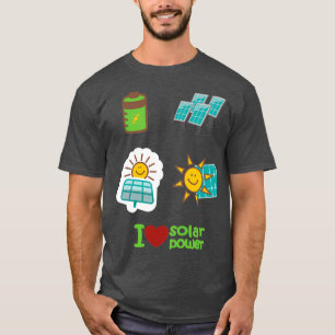 T-shirt j'aime l'énergie solaire énergie renouvelable 1