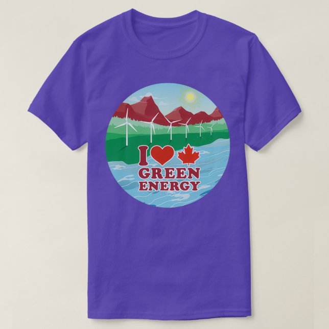 T-shirt J'aime l'énergie verte canadienne (Design devant)