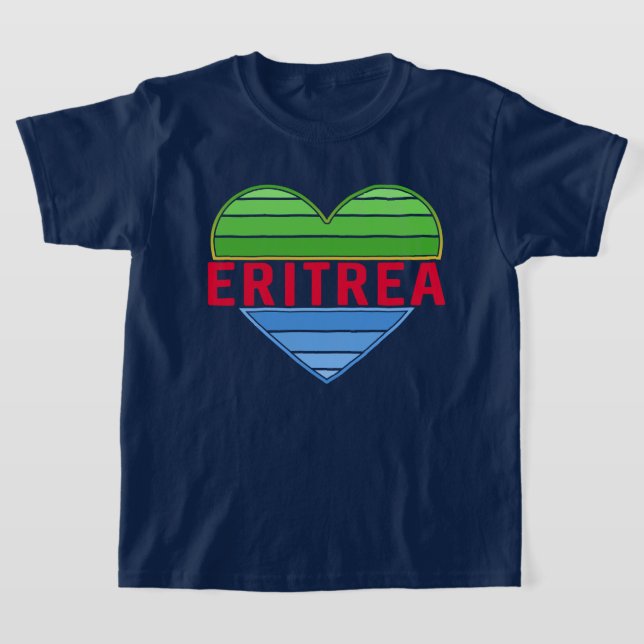 T-shirt J'aime l'Erythrée, coeur érythréen (Poser)