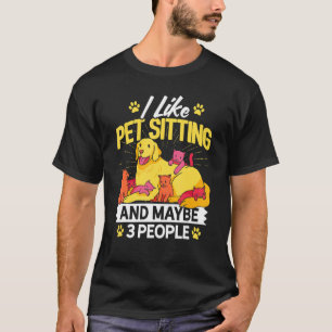 T-shirt J'Aime Les Animaux Assis Et Peut-Être Trois Person