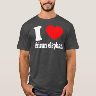 T-shirt J'aime les animaux d'éléphant africains