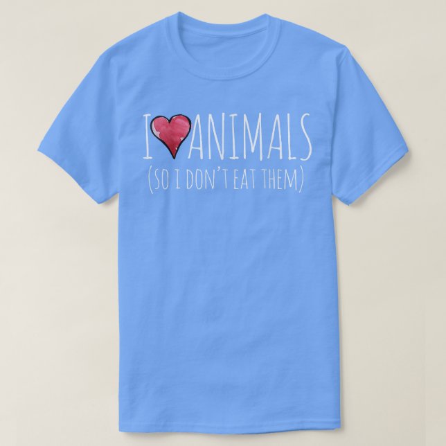 T-shirt J'aime les animaux donc je ne les mange pas végéta (Design devant)