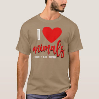 T-shirt J'Aime Les Animaux Donc Je Ne Mange Pas Eux Droits