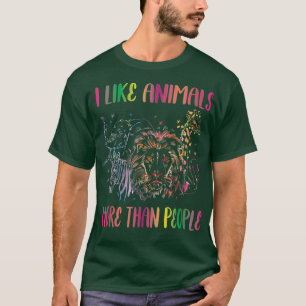 T-shirt J'Aime Les Animaux Plus Que Les Gens Drôle Vegan V