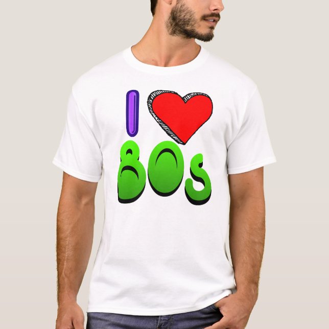 T-shirt J'aime les années 80 (Devant)