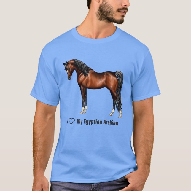 T-shirt J'aime les Arabes Dark Bay Horse (Devant)