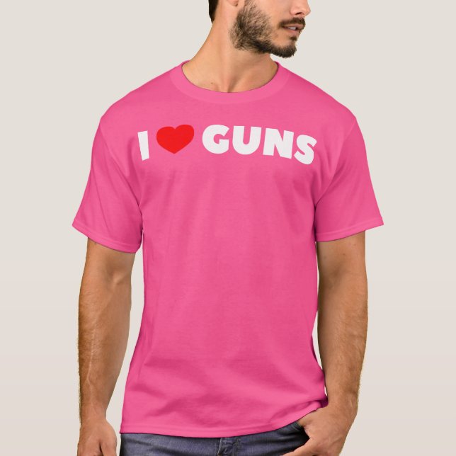 T-shirt J'aime les armes à feu (Devant)
