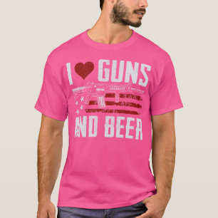 T-shirt J'Aime Les Armes À Feu Et La Bière Usa Pro Guns Bo