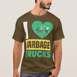 T-shirt J'aime les camions à ordures de déchets de camion