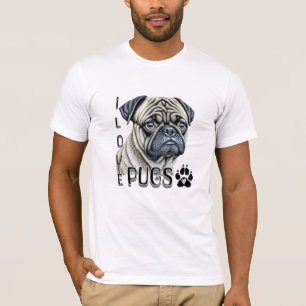T-shirt J'aime les Carlins Propriétaires de chiens migno