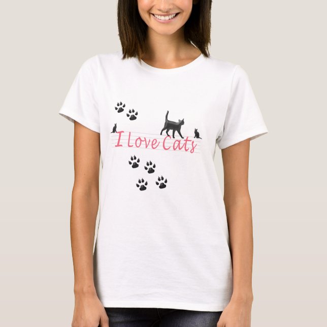 T-shirt J'aime les chats (Devant)