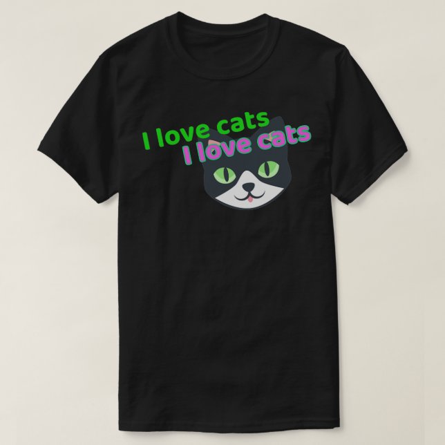 T-shirt J'aime les chats (Design devant)