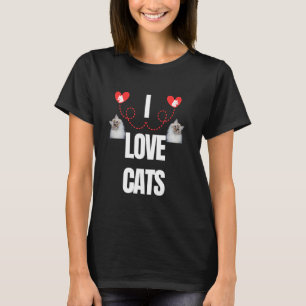 T-SHIRT J'AIME LES CHATS AMATEURS DE CHATS CADEAU COLORÉ
