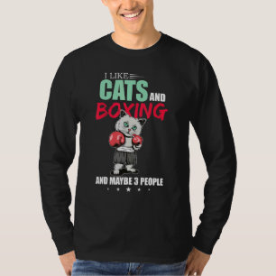 T-shirt J'Aime Les Chats Et La Boxe Et Peut-Être 3 Personn
