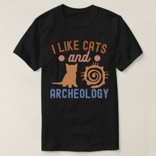 T-shirt J'aime les chats et l'archéologie, amateur d'arché