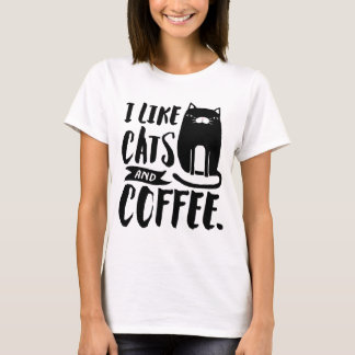 T-shirt J'aime les chats et le café