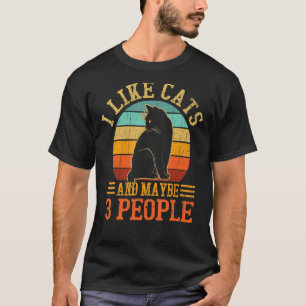 T-shirt J'Aime Les Chats Et Peut-Être 3 Personnes Chat Pap