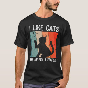 T-shirt J'Aime Les Chats Et Peut-Être 3 Personnes Chats 1