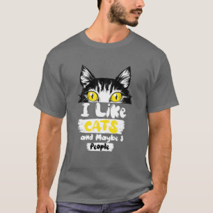 T-shirt J'Aime Les Chats Et Peut-Être 3 Personnes Chats Dr