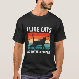 T-shirt J'Aime Les Chats Et Peut-Être 3 Personnes Entraîne