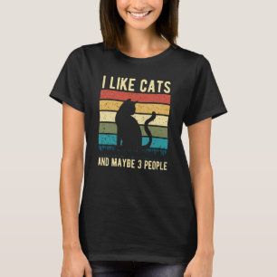 T-shirt J'Aime Les Chats Et Peut-Être 3 Personnes Pour Un 