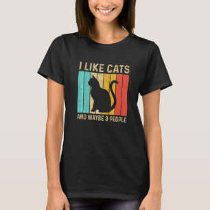 T-shirt J'aime les chats et peut-être que j'aime 3 personn
