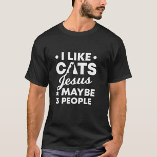 T-shirt J'Aime Les Chats Jésus 3 Personnes Boire Alcool Vi
