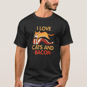 T-shirt J'Aime Les Chats & Le Bacon Je Fais De La Barbeque