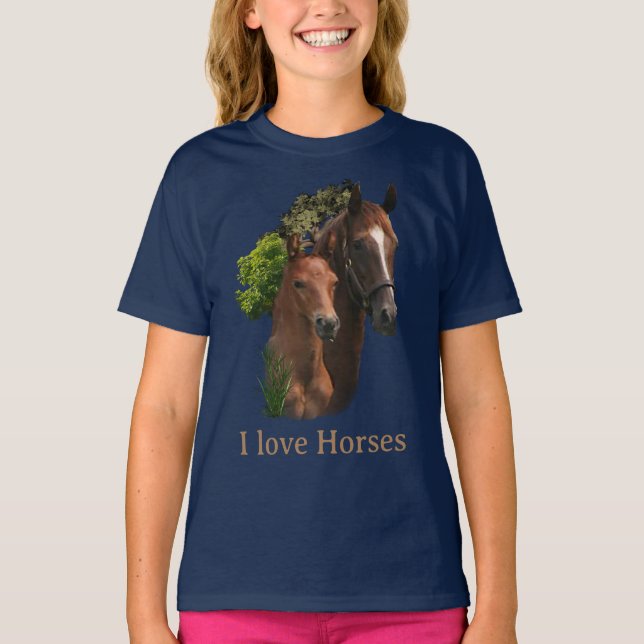 T-shirt J'aime les chevaux (Devant)