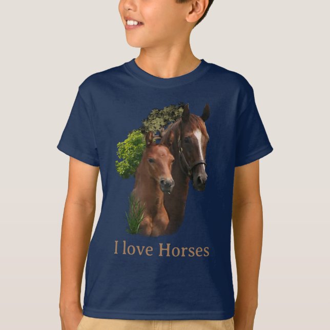 T-shirt J'aime les chevaux (Devant)