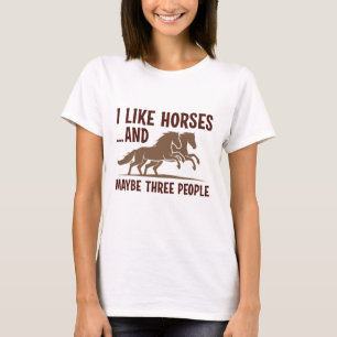 T-shirt J'Aime Les Chevaux Et Peut-Être 3 Personnes