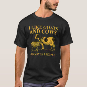 T-shirt J'Aime Les Chèvres Et Les Vaches Et Peut-Être 3 Pe