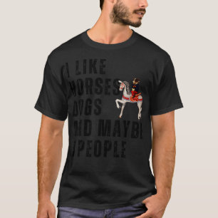 T-shirt J'Aime Les Chiens De Cheval Et Peut-Être 3 Personn