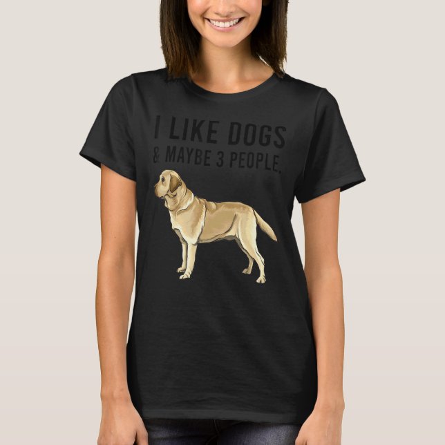 T-shirt J'Aime Les Chiens De Récupérateur Du Labrador Jaun (Devant)